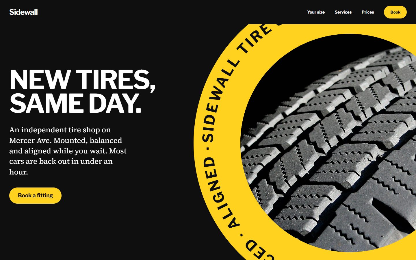 Sidewall Tire & Service homepage: New tires, same day